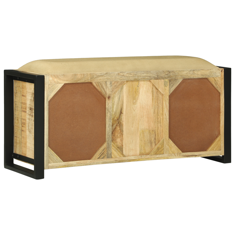 Bankschrank 100x35x50 cm Massivholz Grobes Mangoholz