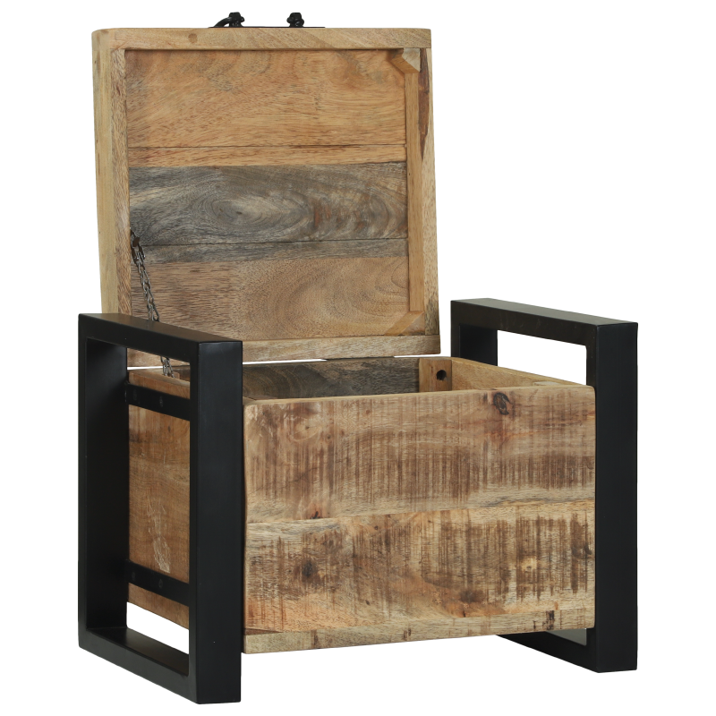 Lagertruhen 40x30x30cm aus massivem Mango-Holz und Metall