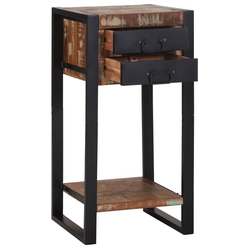 Telefonständer Mehrfarbig 40x40x80 cm Massivholz Altholz