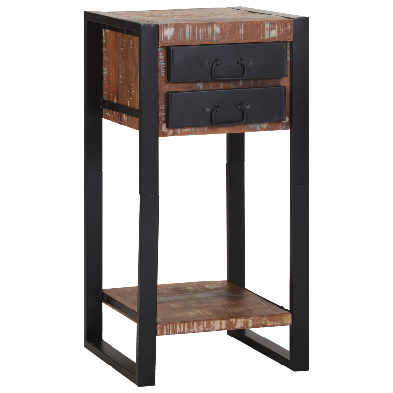 Telefonständer Mehrfarbig 40x40x80 cm Massivholz Altholz