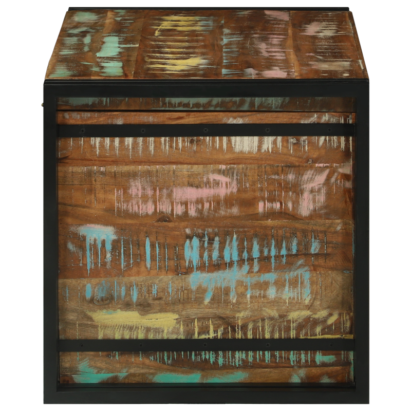 Aufbewahrungskiste bunt 80x50x50 cm aus solidem recyceltem Holz