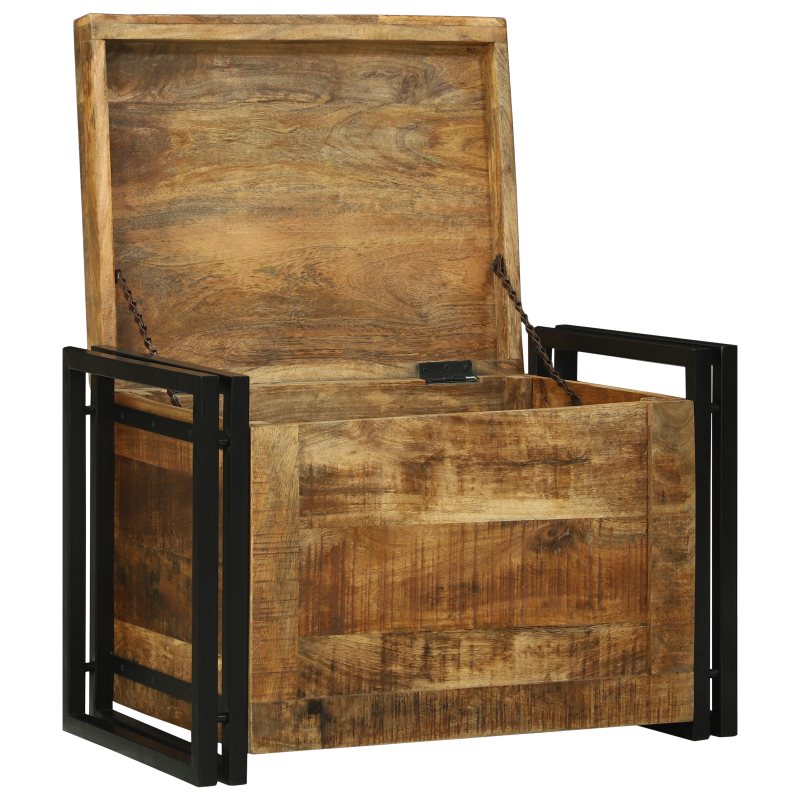 Aufbewahrungskiste 60x40x41 cm aus rauem Mango-Holz