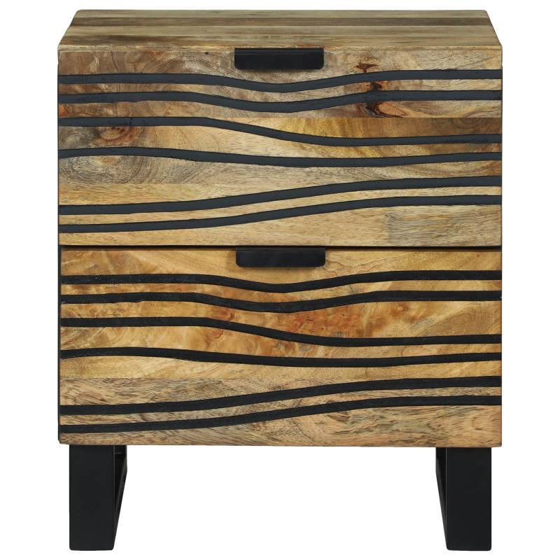 Nachttisch 40x33.5x46 cm aus Massivholz Mango und Spanplatte