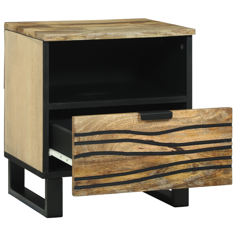Nachttische 2 Stück 40x33x46 cm Massivholz Mango