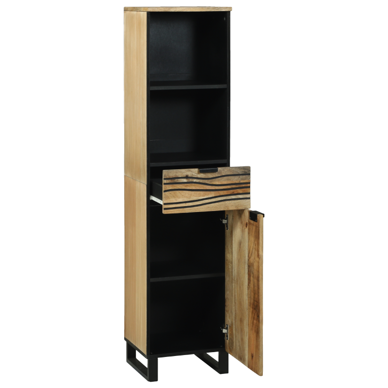 Badezimmerschrank 38x33.5x160 cm Massivholz Mango