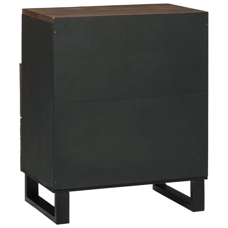Nachttisch 50x33x60 cm aus massivem Mangoholz & engineered Wood