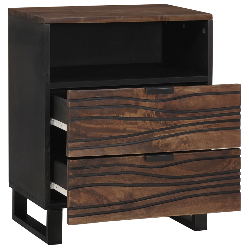 Nachttisch 50x33x60 cm Massivholz Mango & MDF