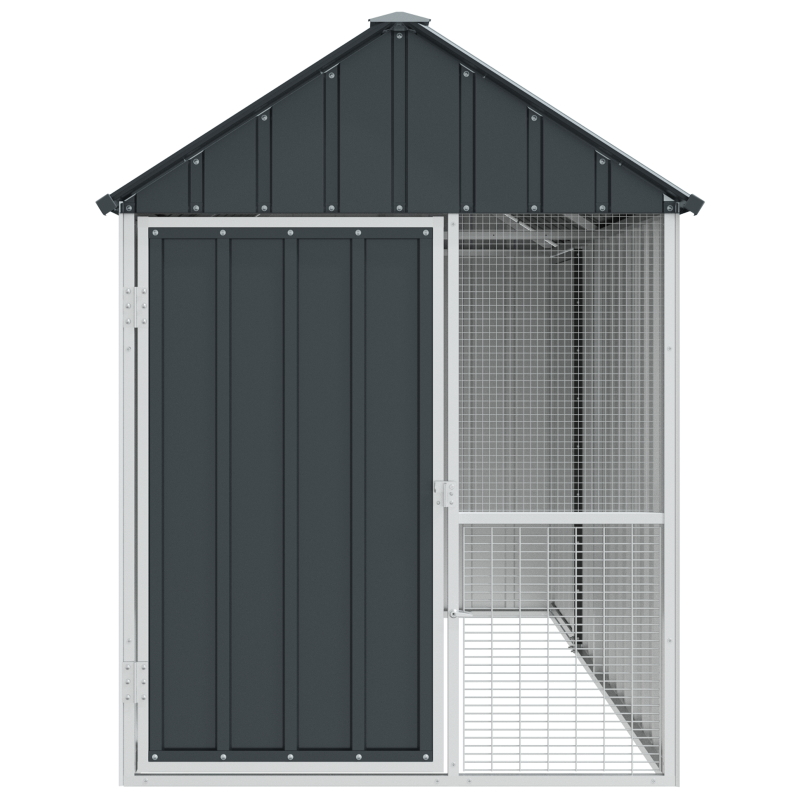 Vogelvoliere Anthrazit 112x215x141 cm Stahl