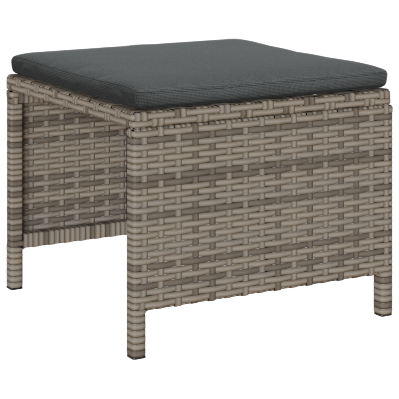 Outdoor-Sofa-Set Grau und Dunkelgrau Rattan, gehärtetes Glas Mittel