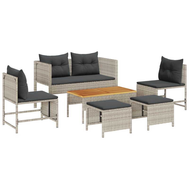 Garten-Sofa-Set Hellgrau und Dunkelgrau