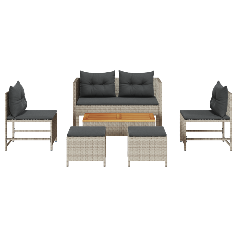 Garten-Sofa-Set Hellgrau und Dunkelgrau