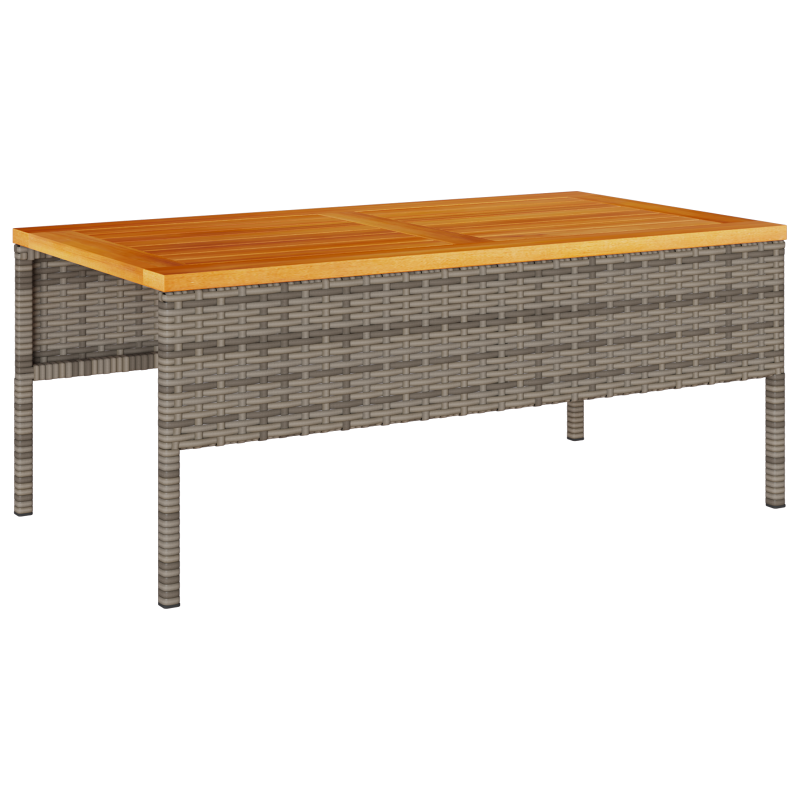 Outdoor-Sofa-Set Grau und Marineblau Rattan mit Metallrahmen