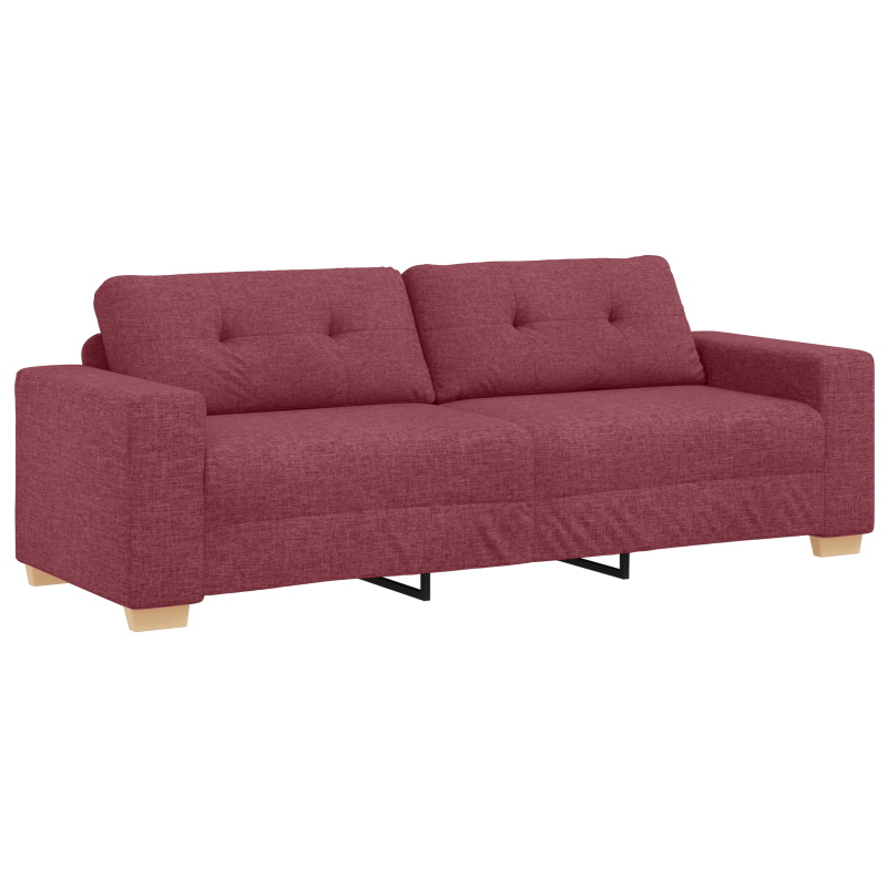 3-Sitzer Sofa in Weinrot, 180 cm, aus Stoff