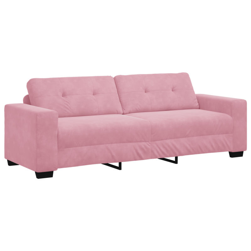 3-Sitzer Sofa in Rosa, 180 cm, aus Samt