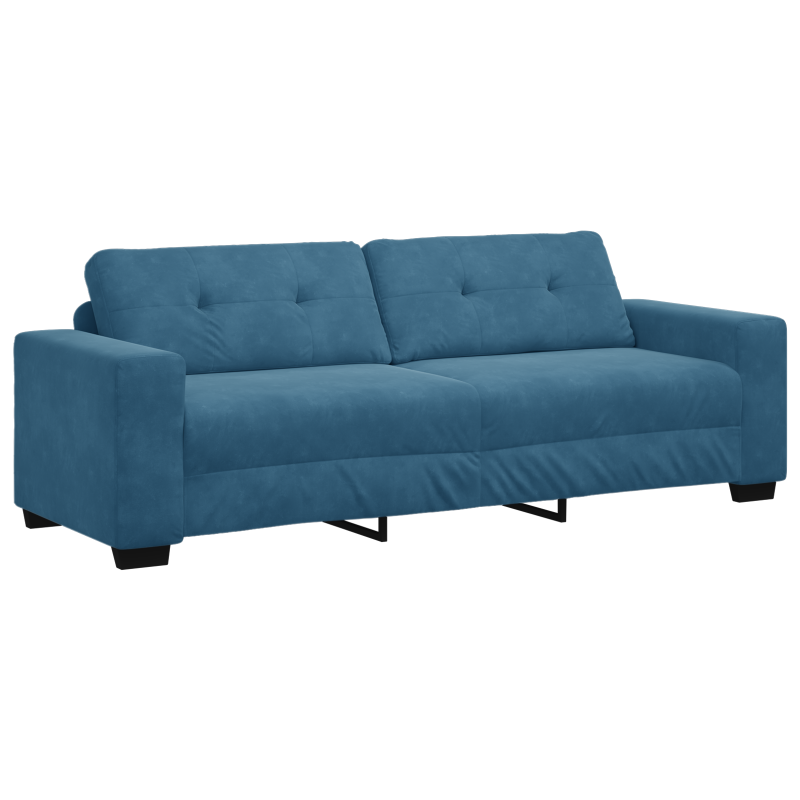 3-Sitzer Sofa in Blau 180 cm aus Samt