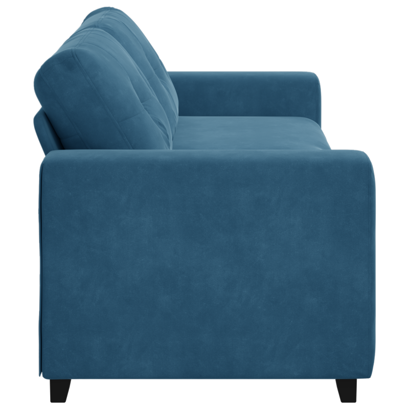 3-Sitzer Sofa in Blau 180 cm aus Samt