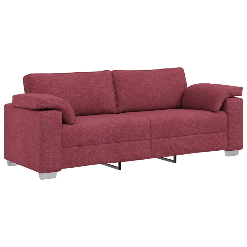 3-Sitzer Sofa in Weinrot, 178 cm, aus Stoff