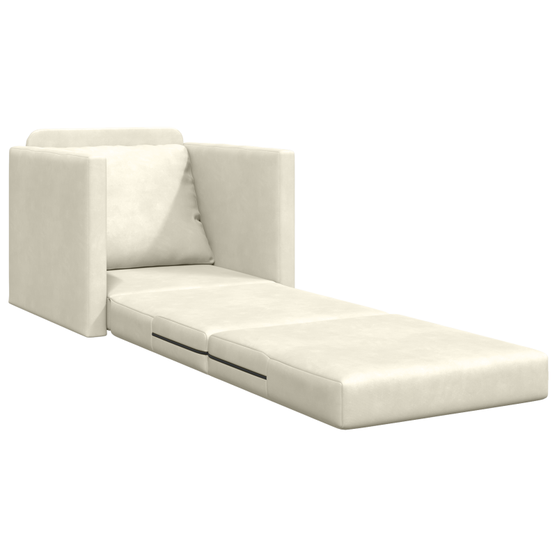 Boden Sofa Bett 2-in-1 Creme 74x77x81 cm Samt