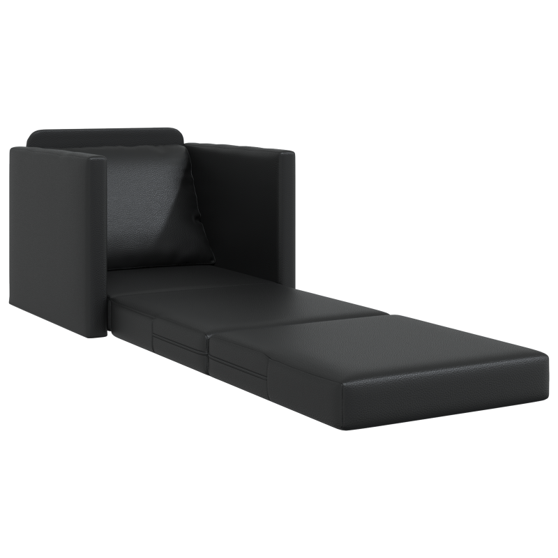 Futon Sofa Bett 2-in-1 Schwarz 74x77x81 cm Kunstleder