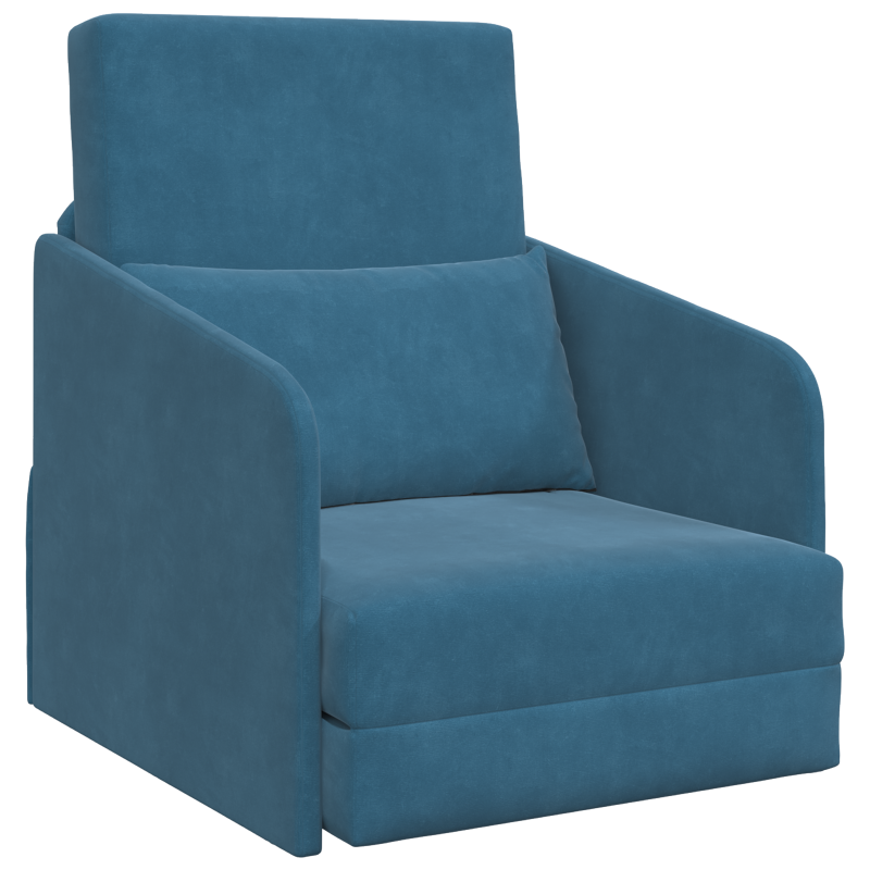 Boden-Sofa-Bett 2-in-1 Blau 65x80x83 cm Velvet