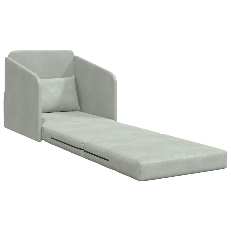 Boden Schlafsofa 2-in-1 Hellgrau 65x80x83 cm Velvet