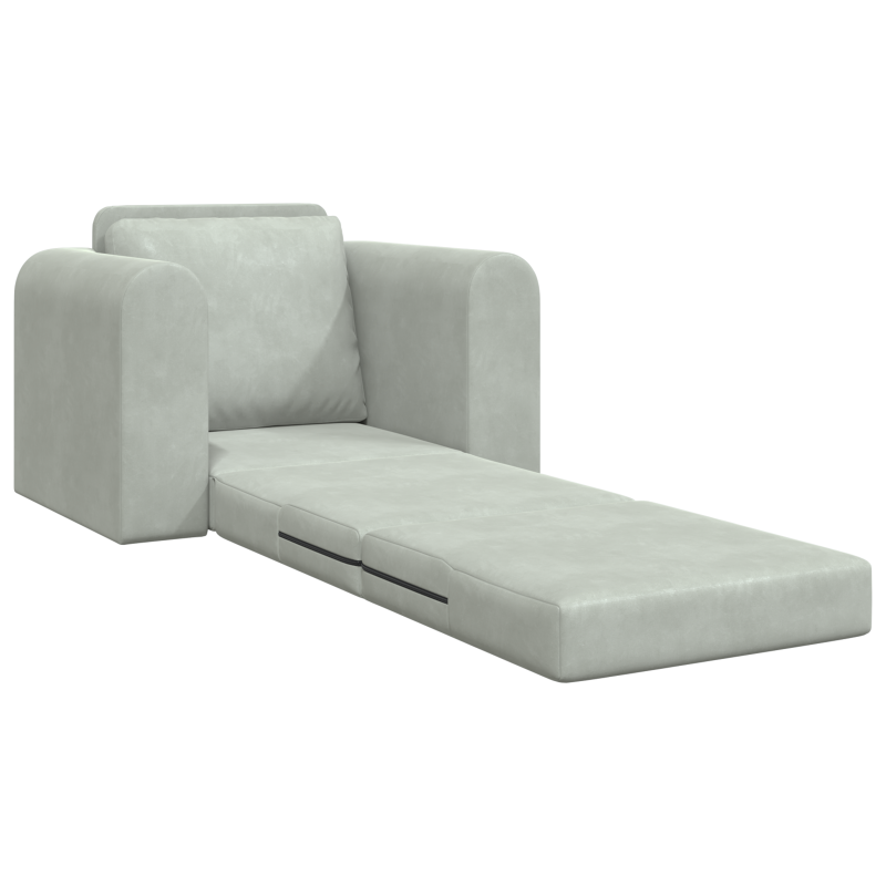 Fußsofabett 2-in-1 hellgrau 98x71x83 cm Samt