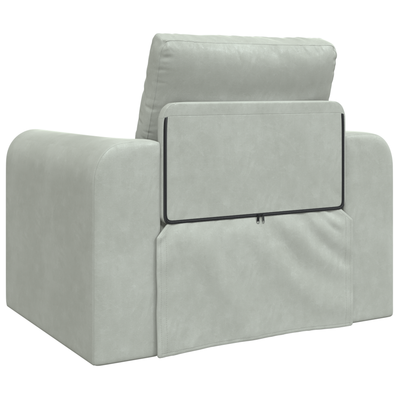 Fußsofabett 2-in-1 hellgrau 98x71x83 cm Samt