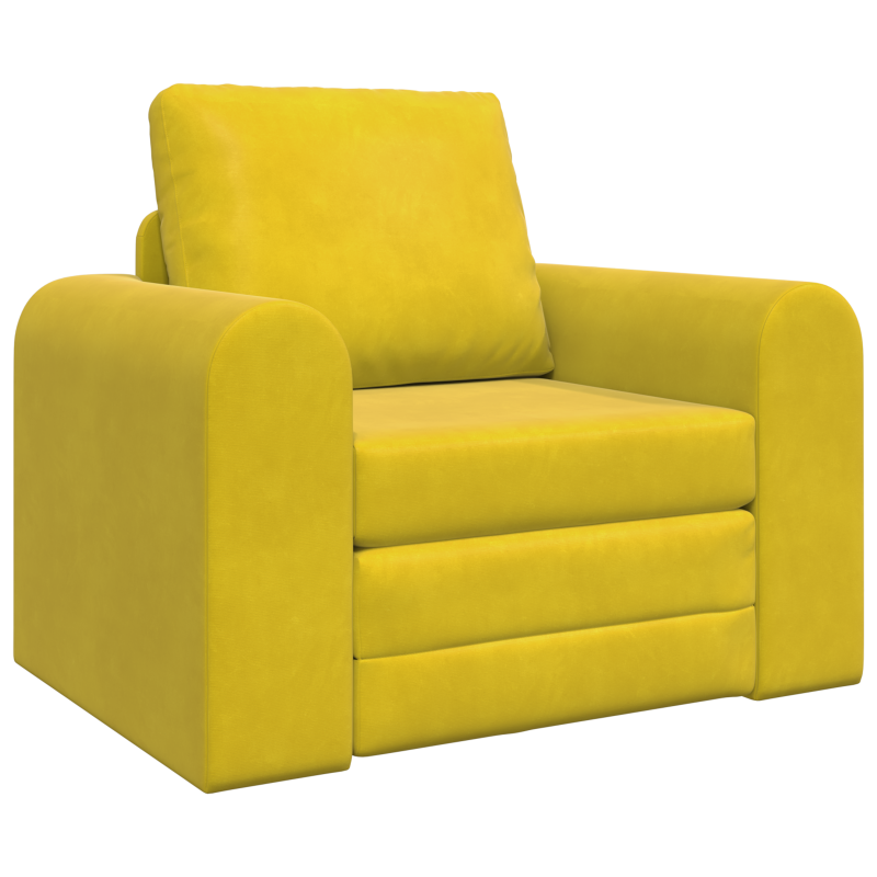 Fußboden Sofabett 2-in-1 Gelb 98x71x83 cm Velours