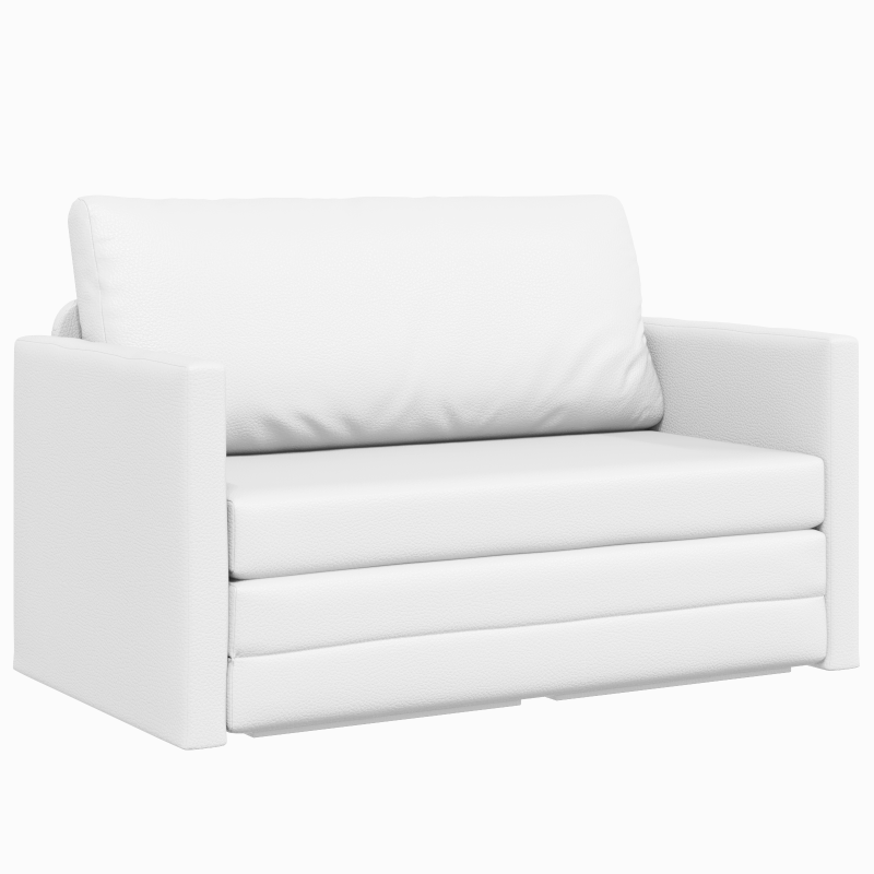 Boden-Sofa-Bett 2-in-1 Weiß 124x71x78 cm Kunstleder
