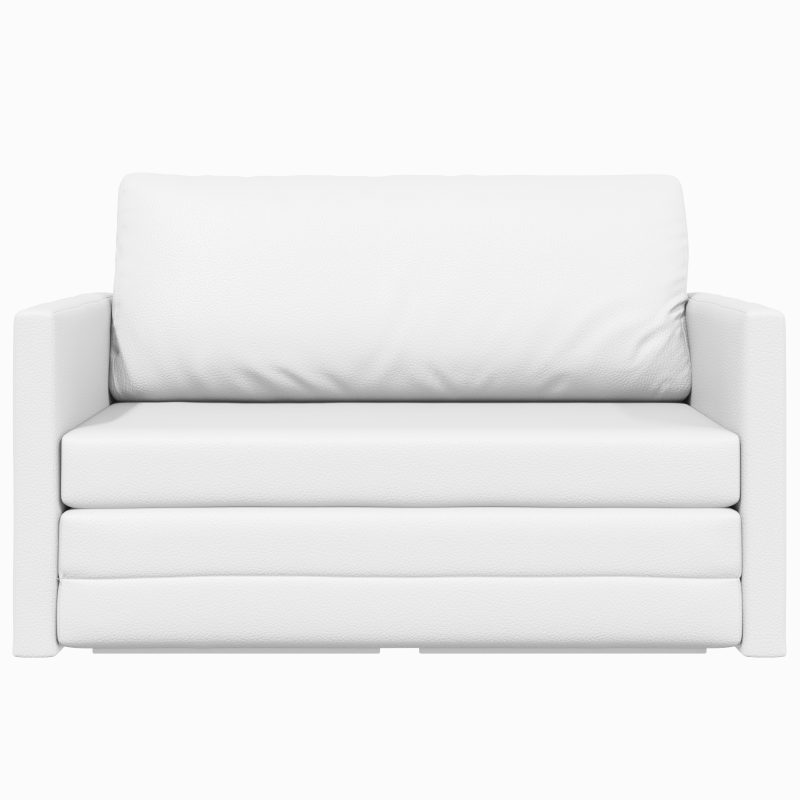 Boden-Sofa-Bett 2-in-1 Weiß 124x71x78 cm Kunstleder