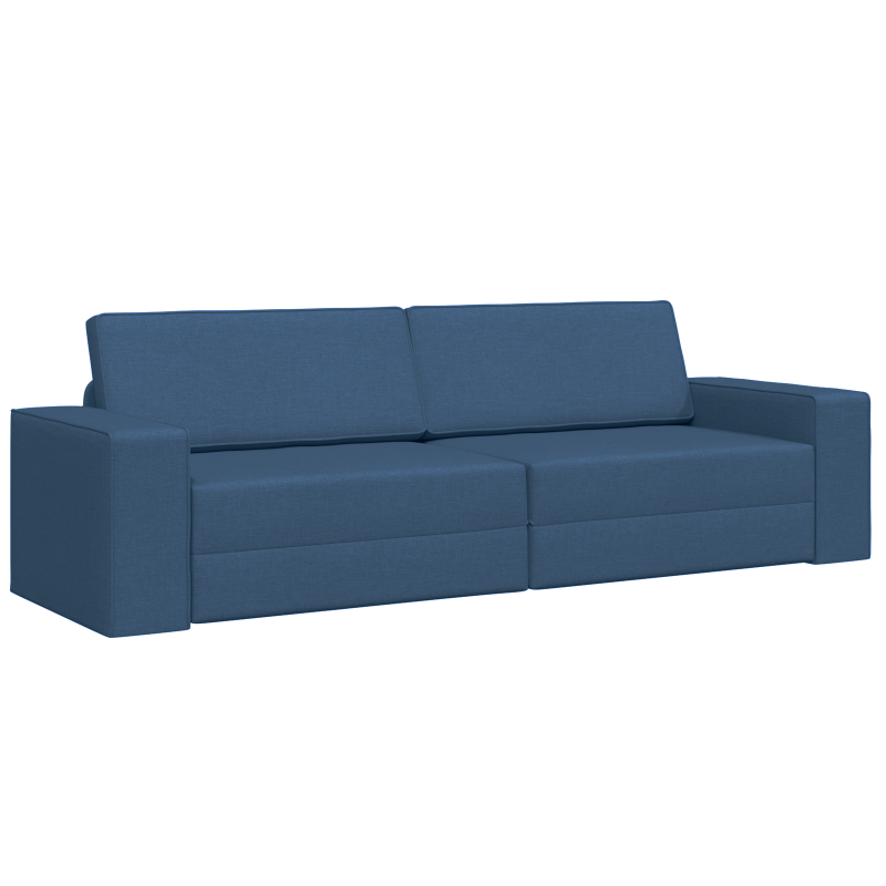 Boden Schlafsofa 2-in-1 Blau 245x150x60.5 cm Stoff
