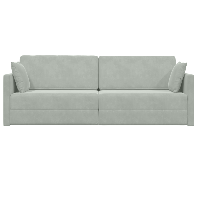 Boden-Sofa-Bett 2-in-1 Hellgrau 213x144x60 cm