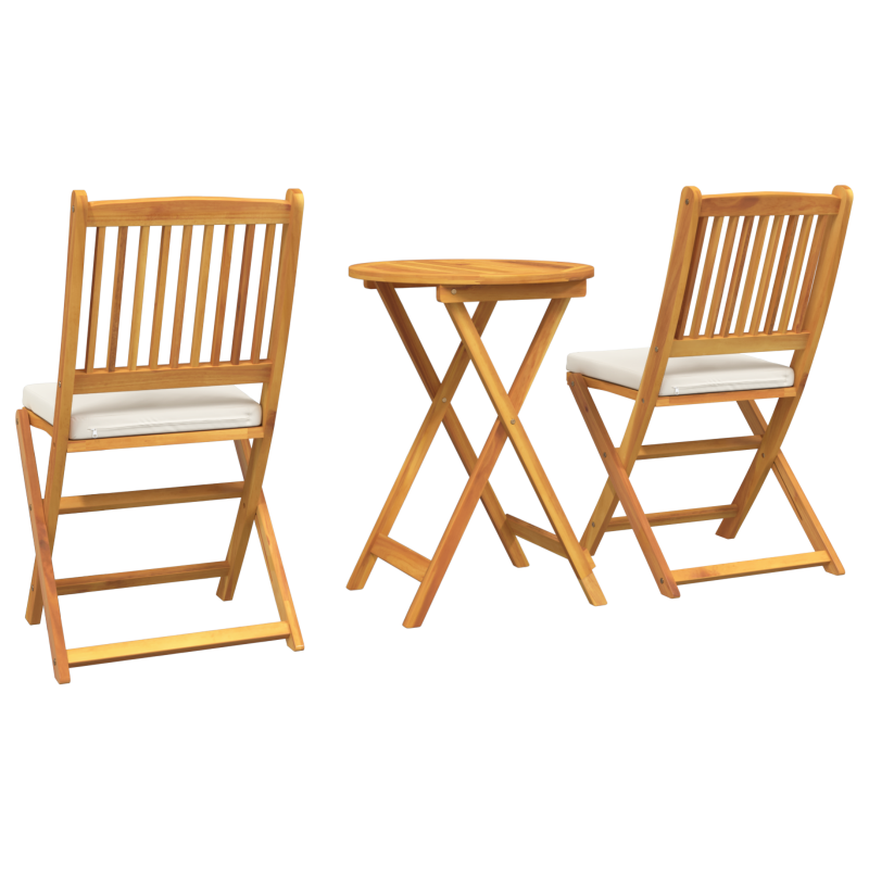 3-teiliges Garten Bistro Set aus solidem Akazienholz