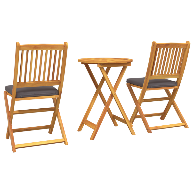 3-teiliges Garten Bistro Set - solides Akazienholz