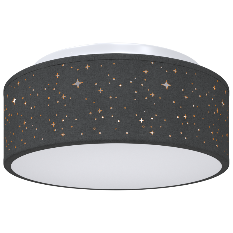 Deckenleuchten mit sternenähnlichem Lampenschirm Schwarz Ø 30 cm Stoff E27