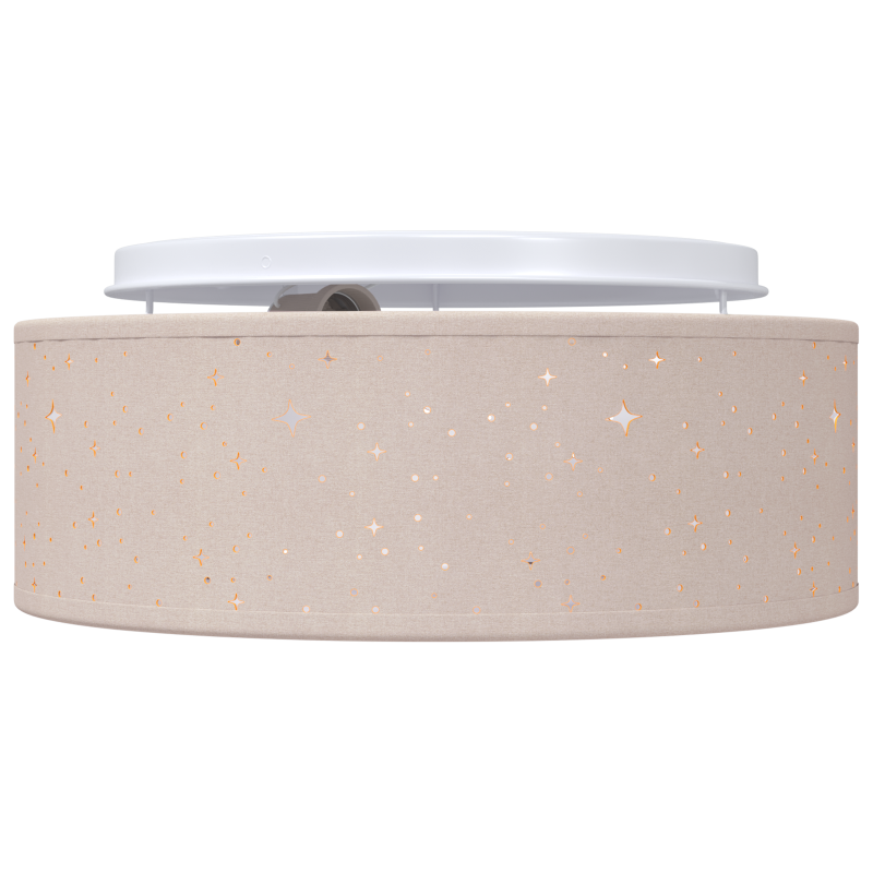 Deckenleuchten mit sternenklarer Lampschirm Taupe Ø 30 cm Stoff E27