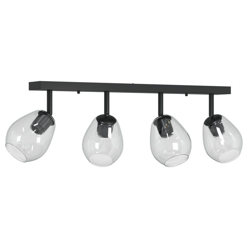 Deckenleuchte mit verstellbarem Glasschirm Anthrazit E27