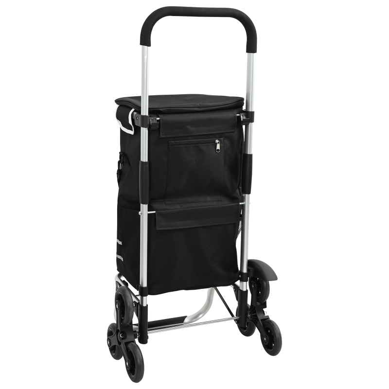 Einkaufswagen mit Treppensteiger Schwarz 40 L