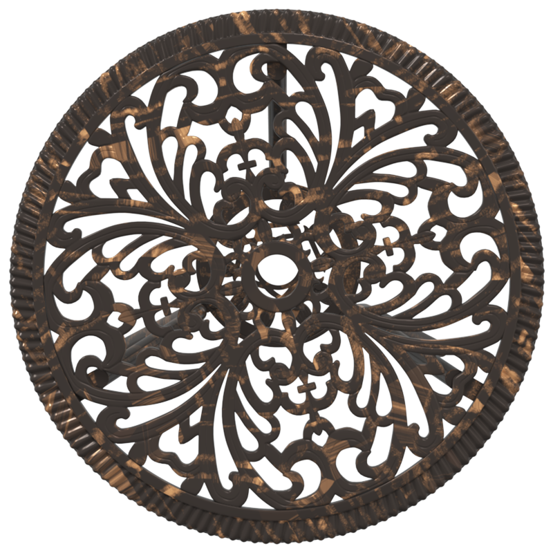 3-teiliges Garten Bistro Set aus bronziertem Gusseisen