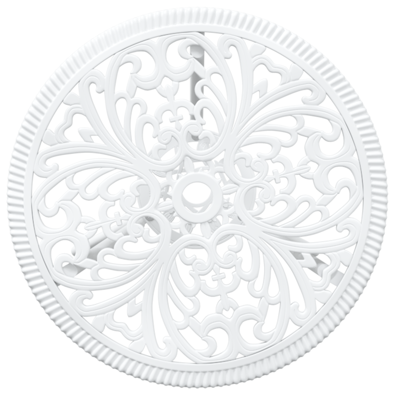 3-teiliges Garten Bistro Set aus weißem Gussaluminium