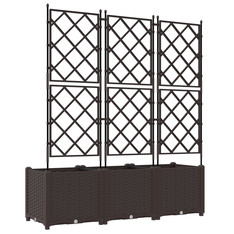 Gartenblumentopf mit Gitter 3 Stück Braun 120x40x143 cm