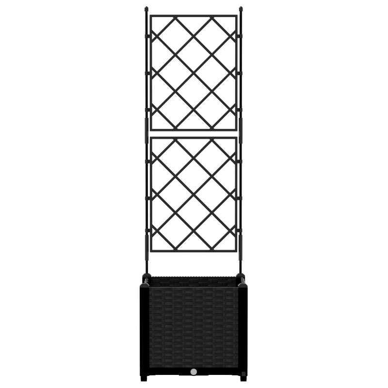 Gartenpflanzer mit Gitter Schwarz 40x40x143 cm