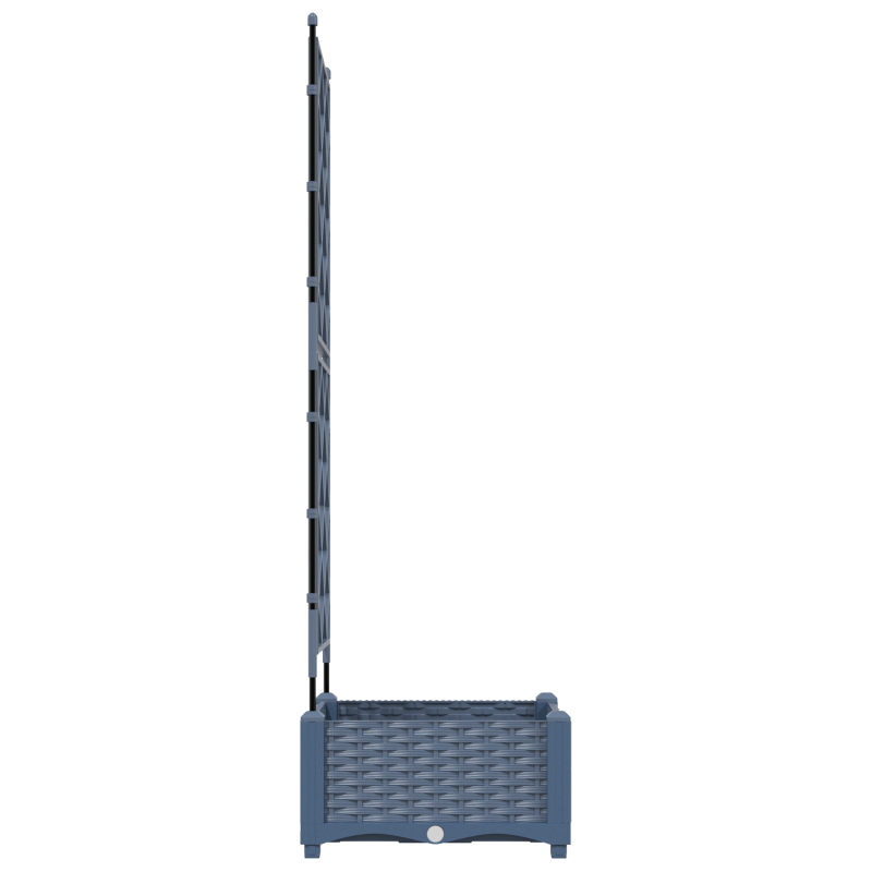 Gartenpflanzer mit Gitter Grau 40x40x125,5 cm