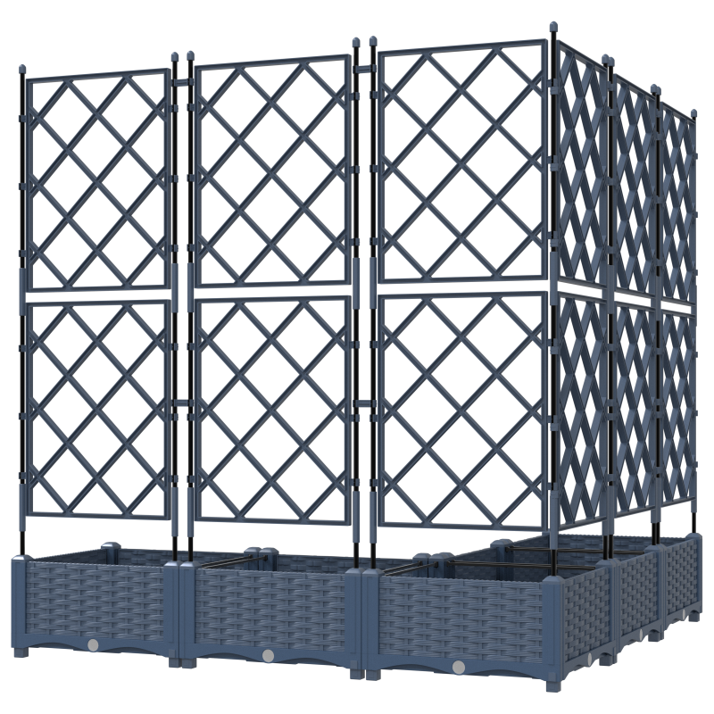 Gartenpflanzer mit Gitter 5 Stk Grau 120x120x125,5 cm
