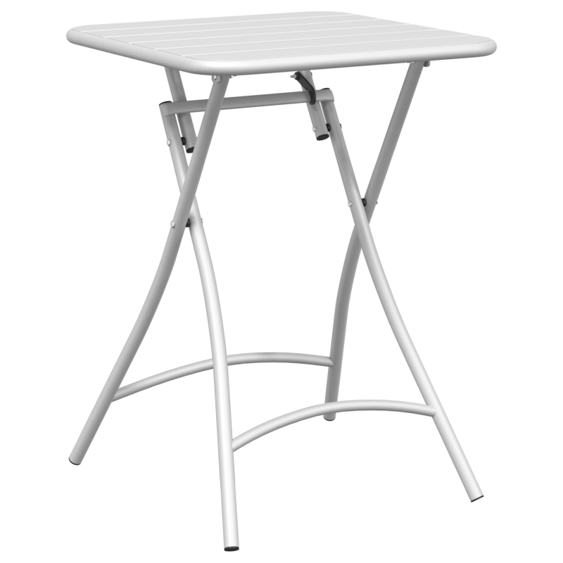 3-teiliges Falt-Bistro-Set Weiß Stahl