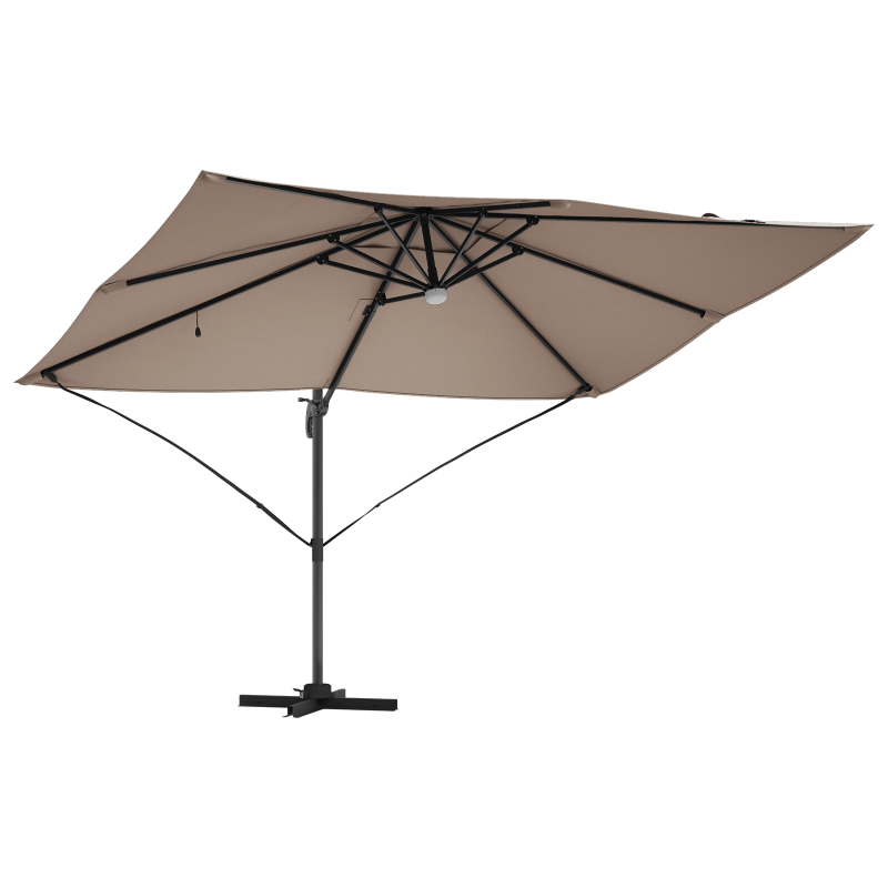 Cantilever Sonnenschirm - Taupe Taupe Stoff Groß Höhenverstellbar