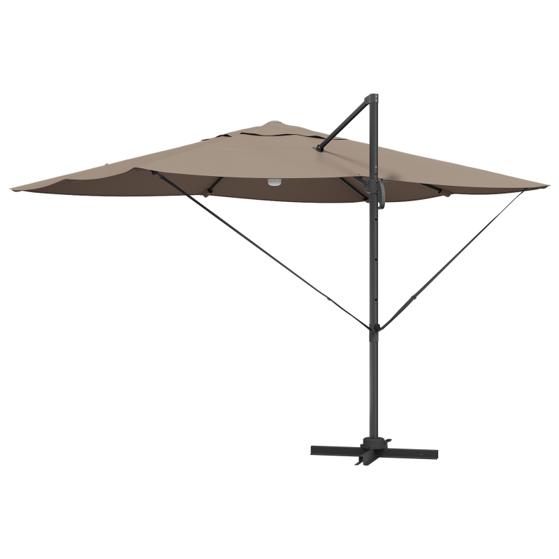Cantilever Sonnenschirm - Taupe Taupe Stoff Groß Höhenverstellbar