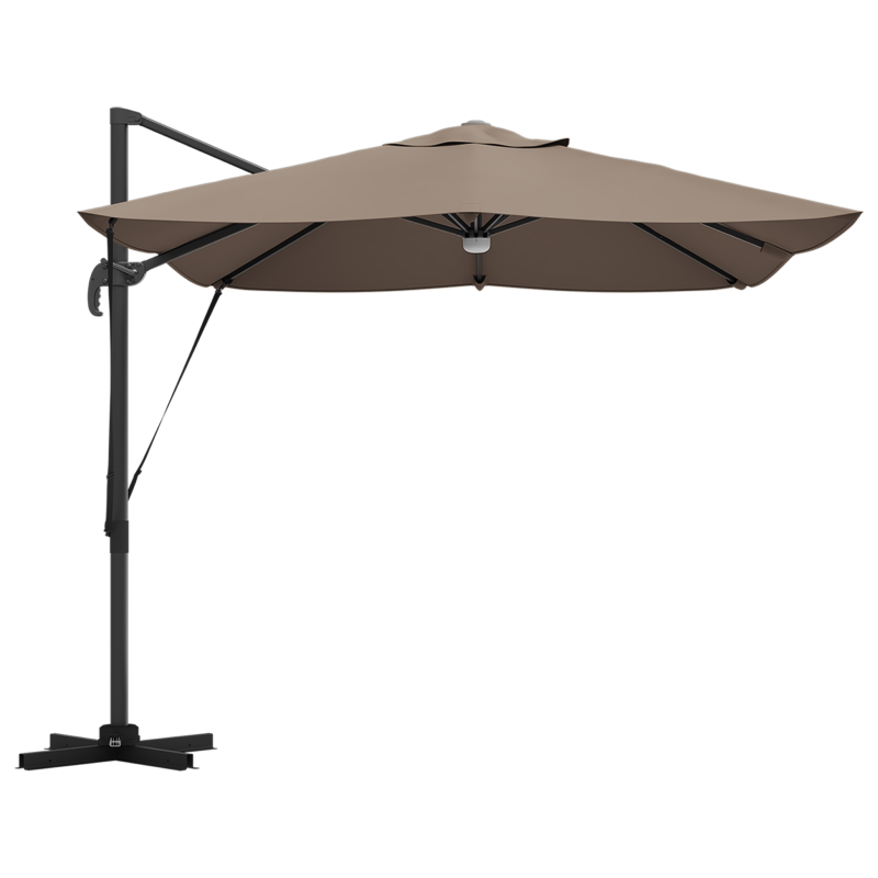Cantilever Sonnenschirm - Taupe Taupe Stoff Groß Höhenverstellbar