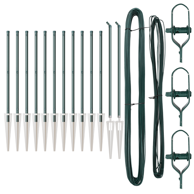 Zaunpfosten mit Spitze 13 Stück Ø32 mm 120 cm Feuerverzinkter Stahl
