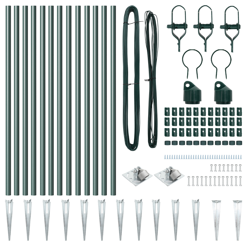 Zaunpfosten mit Spitze 13 Stück Ø32 mm 120 cm Feuerverzinkter Stahl